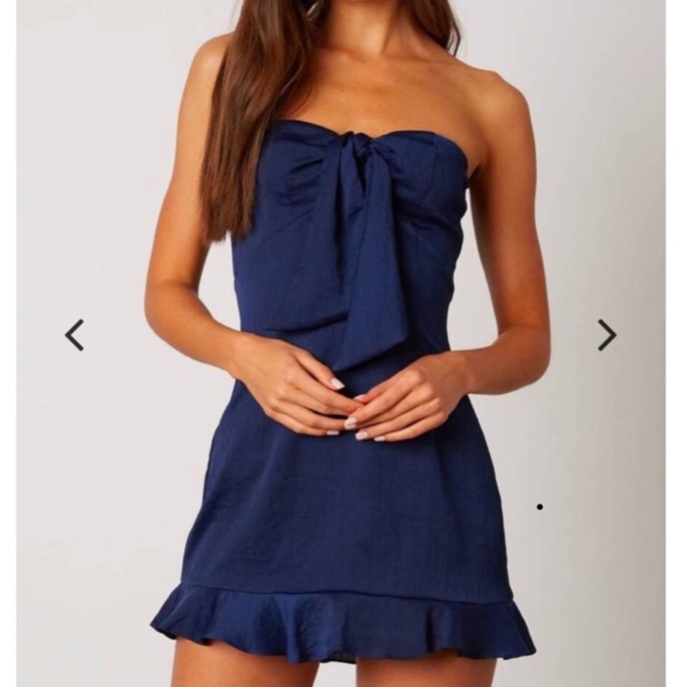 Cotton Candy LA Satin Strapless Tie Front Dress